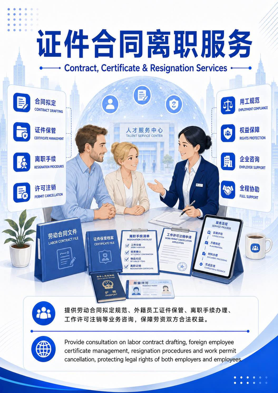 证件合同离职服务 